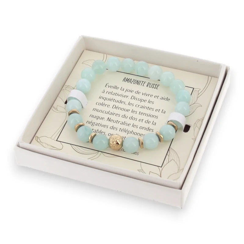 Bracelet amazonite russe avec boite Lolilota