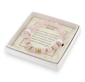 braccialetto in quarzo rosa con scatola Lolilota