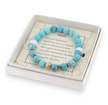 Reconstituted turquoise bracelet with Lolilota box