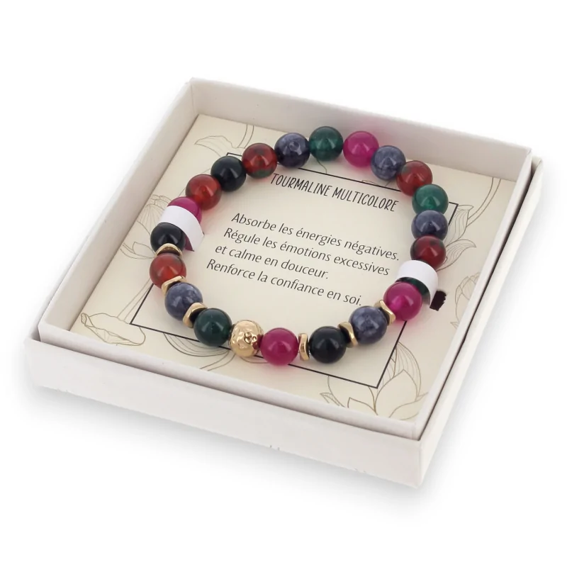 bracelet tourmaline multicolore avec boite Lolilota