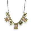 Patchwork square fancy jewelry set in beige shades