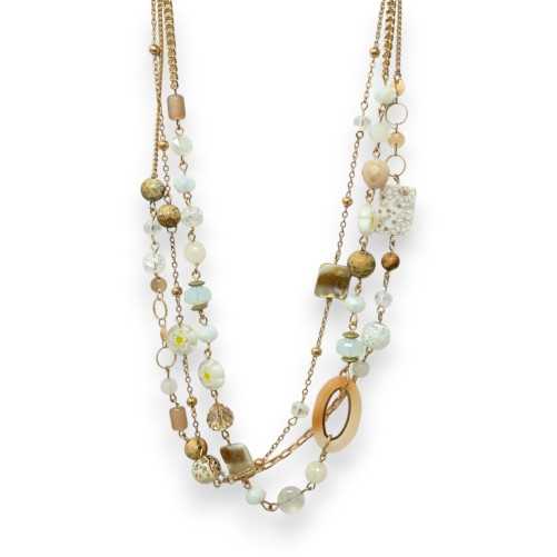 Schmuckset vergoldete Fantasie-Mehrfachreihen-Halskette mit verschiedenen Perlen