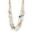 Multi-strand fancy gold necklace set with assorted pearls