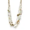 Multi-strand fancy gold necklace set with assorted pearls