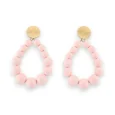 Boucles d'oreilles créoles perles rose tendre brillantes