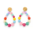 Boucles d'oreilles créoles perles multicolores brillantes