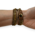 Double brown and gold bracelet