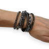 Black double-strand rhinestone bracelet