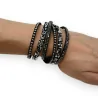 Bracelet double noir strass