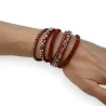 Pulsera doble roja de strass