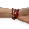 Pulsera doble roja de strass