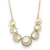 Pearlized white relief round necklace set