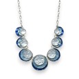 Round necklace set with relief shades of blue