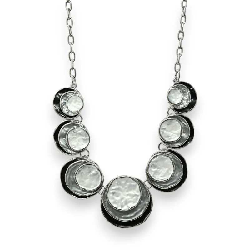 Parure collier rond relief nuance noir et gris