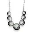 Round relief necklace set in black and grey shades