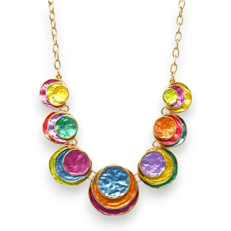 Parure collier rond relief multicolore