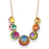 Conjunto de collar redondo en relieve multicolor