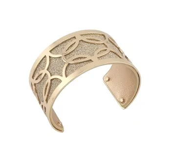 Large cuff bracelet: golden and glittery gold finish