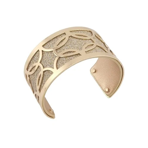 Large cuff bracelet: golden and glittery gold finish