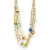 Parure collier fantaisie doré multi rang beige