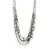 Silver-plated multi-strand fantasy necklace set in shades of grey