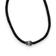 Collier ras de cou noir boule strass aimantée