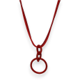 Langes Fantasie-Halskette mit ineinandergreifenden roten Strass-Kreisen