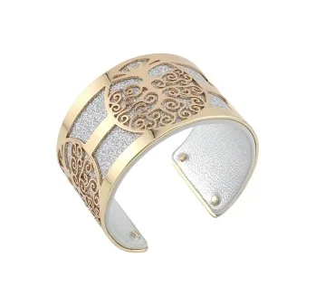 Reversible Tree of Life Cuff Bracelet in Gold and Silver