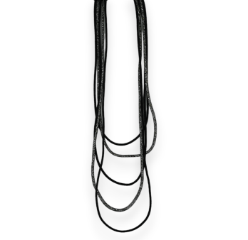 Fantasie Langes Mehrreihiges Halskette in 2 Farben Schwarz und Weiß