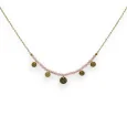 Golden steel necklace with Rose Quartz stones