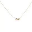 Collier acier doré fin symbole infini pierre scintillante