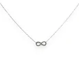 Collier acier argenté symbole infini pierres scintillantes