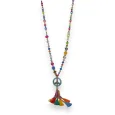 Collier sautoir multicolore médaillon peace and love