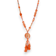 Oranger Medaillon Lebensbaum Halskette