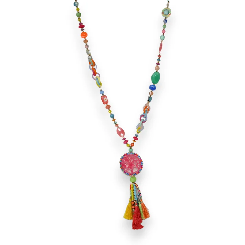 Multicolor Tree Of Life Pendant Necklace