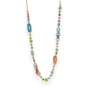 Collana lunga sottile multicolore con perle e forme varie