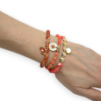 3-Piece Orange Shades Bead Bracelet