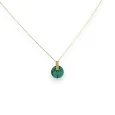 Collier acier doré médaillon rond turquoise