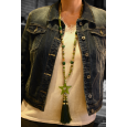 Long necklace green shades star