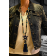 Long necklace in shades of blue star