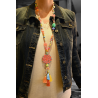 Multicolor tree of life pendant necklace