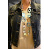 Vintage long necklace in shades of blue