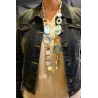 Vintage long necklace in shades of blue