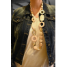 Vintage Sautoir Halskette mit runden Beigetönen