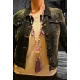 Lilac fantasy long necklace with Tree of Life medallion