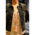 Fantasie-Rosé Lange Halskette Medaillon Lebensbaum