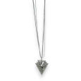 Fancy silver triangle triple form long necklace