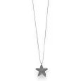 Silver Star Strass Double Layered Fancy Necklace