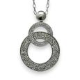 Fancy silver long double circle sequin necklace