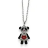 Fantasy Panda Necklace Black White Red Rhinestone Adjustable Chain 47cm